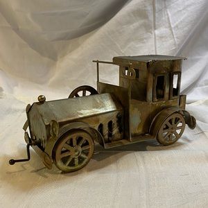 VTG Metal Copper Musical Old Time Car Sculpture Plays Impossible Dream